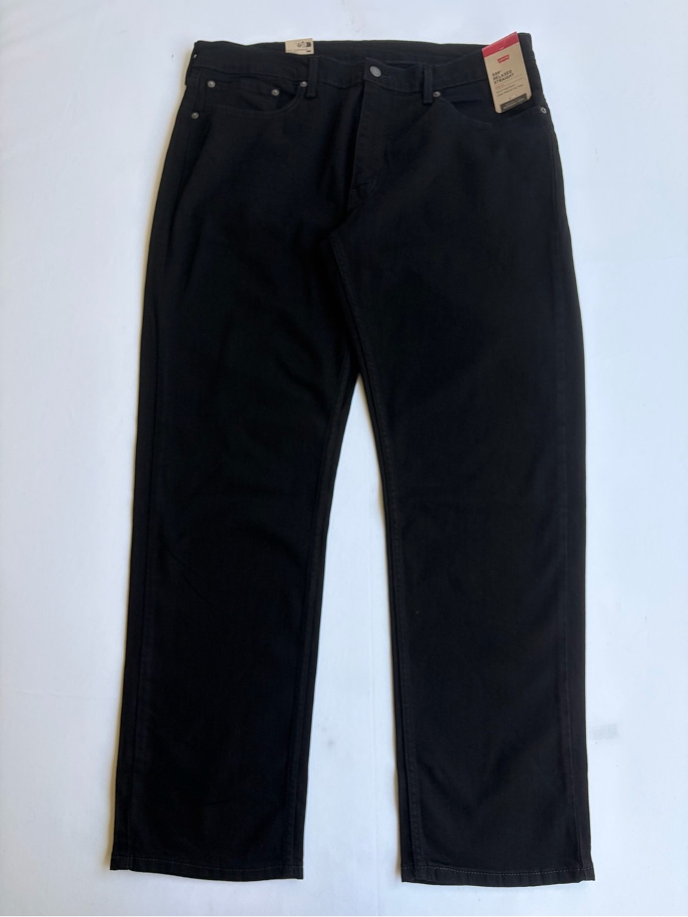 NWT Levi's 559 Relaxed Straight Fit Black Jeans 38x32 Men’s Stretch Denim